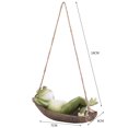 thumbnail image 3 of Hammock Frog Decoration, Funny Hanging Hammock Swing Frog Creative Garden Swing Hanging Frog, Tree Rope Hanging Crafts Animal Sculptures, Individual Decoration for Yard Garden Outdoor Indoor, 3 of 7