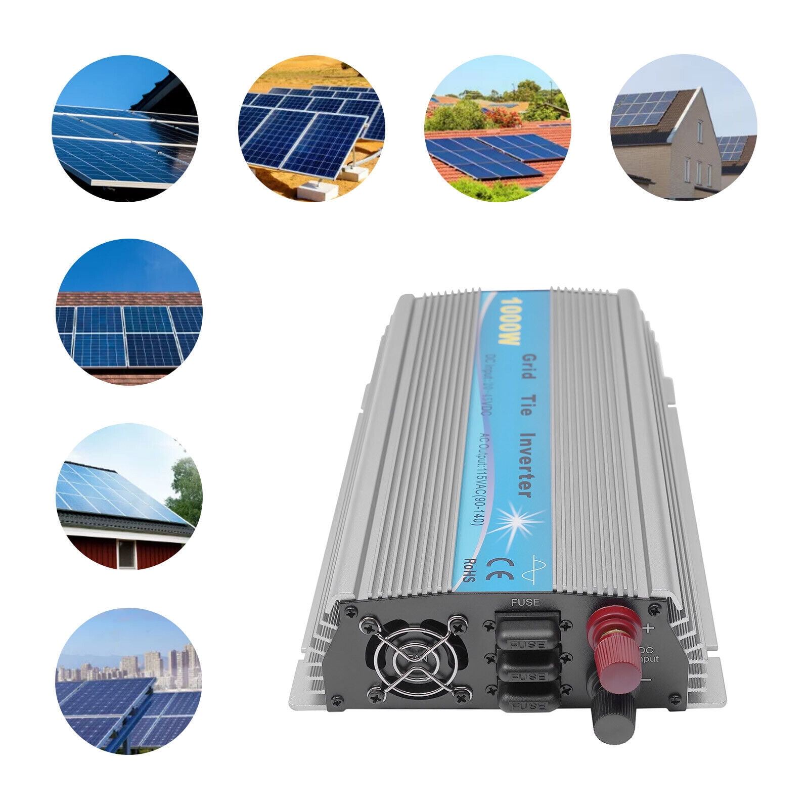 1000W Grid Tie Inverter with MPPT Technology, Pure Sine Wave, Aluminum Alloy, for 36V Solar Panels and Batteries – High Efficiency, CE & RoHS Certified