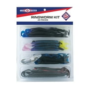 Luck E Strike 6 In Plastic and Lead Ringworm Kit Fishing Lures for Bass, 43 Pcs