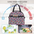 thumbnail image 4 of Uemuo Skull flower leaf Plaid Printed Lunch Bag Lunch Box Reusable Insulated Lunch Tote Bag, Leakproof Thermal Cooler Sack Food Handbags Case High Capacity, 4 of 5