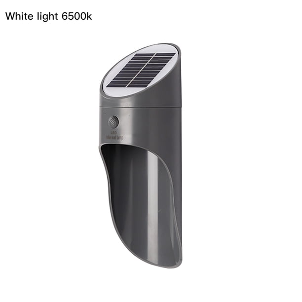 Aplique de pared LED Luz de energía solar Lámpara automática de inducción impermeable al aire libre, gris, luz blanca 6500K Noticed HA001300-01B