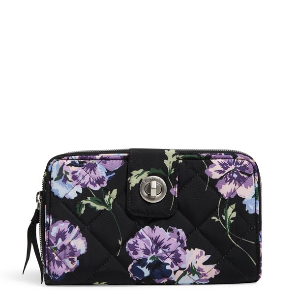 Vera Bradley Women's Performance Twill RFID Turnlock Wallet Floating