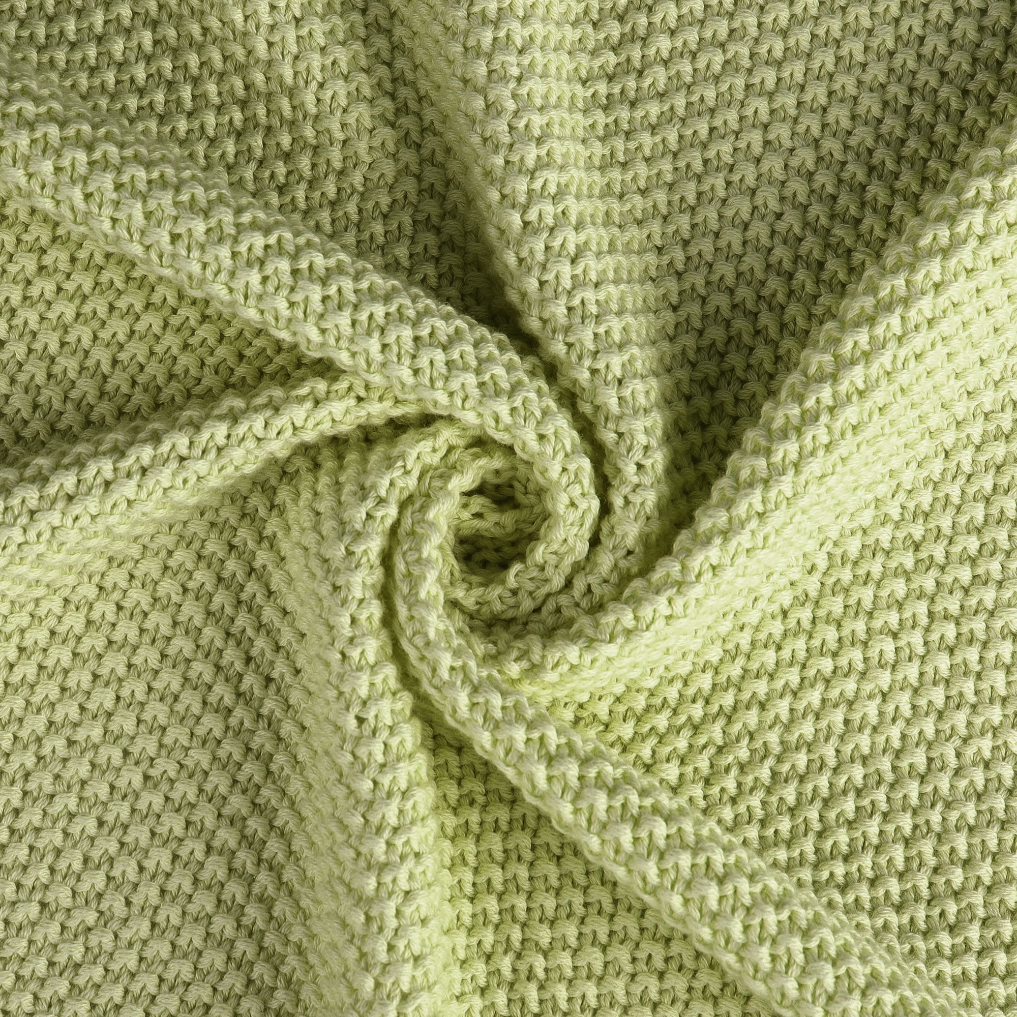 Unique Bargains Pure Cotton Soft Cable Knit Throw Blanket Dark Sea Green 50" x 60"