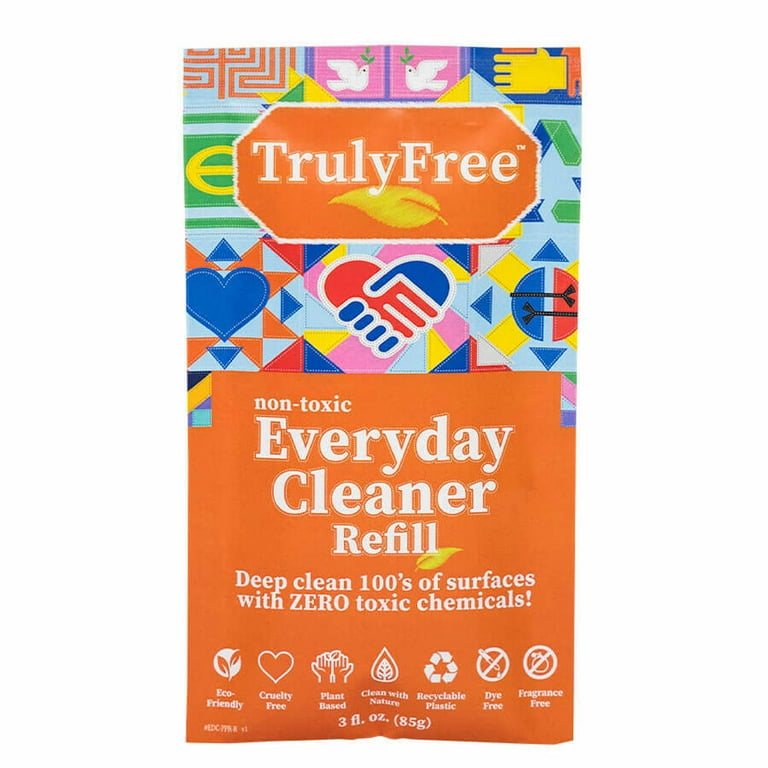 Truly Free Refillable Non-Toxic Bathroom Cleaner (2-Pack); Cleaning Spray  for Bathroom, Toilet, Sink, Tub, Shower; Includes: Empty 16 oz Bottle, 2  Refills (makes 16 oz each) 