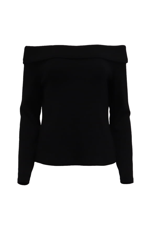 Pre-Owned Veronica Beard Fawsett Off Shoulder Top in Black Cotton