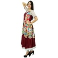 thumbnail image 5 of Bimba Womens Boho Chic Cotton Dress Long Floared Anarkali kurta Kurti Clothing, 5 of 7