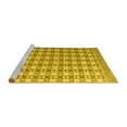 thumbnail image 2 of Ahgly Company Machine Washable Indoor Square Abstract Yellow Modern Area Rugs, 4' Square, 2 of 4