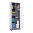 thumbnail image 5 of Metal Storage Cabinet, 64.96'' Tall Garage Cabinet with Locking Door, Modern Simple Style Metal Locker for Kitchen, Pantry, Office, Shop, School, Rental, Grey and White, 5 of 6