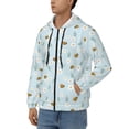 thumbnail image 3 of Kdxio Bee Flower Print Men Hoodies Casual Hoodies for Men with Zip Pockets Full Zip Long Sleeve Sweatshirt Sports Hooded Jacket-Small, 3 of 5