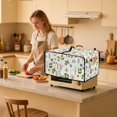 thumbnail image 3 of ZIATUBLES Toaster Oven Cover Stain Resistant Kitchen Appliance Dust Cover Large Size Appliance Protector Storage Bag with Side Pocket, 22.5" x 18.5" x 13", Butterfly Floral White, 3 of 8
