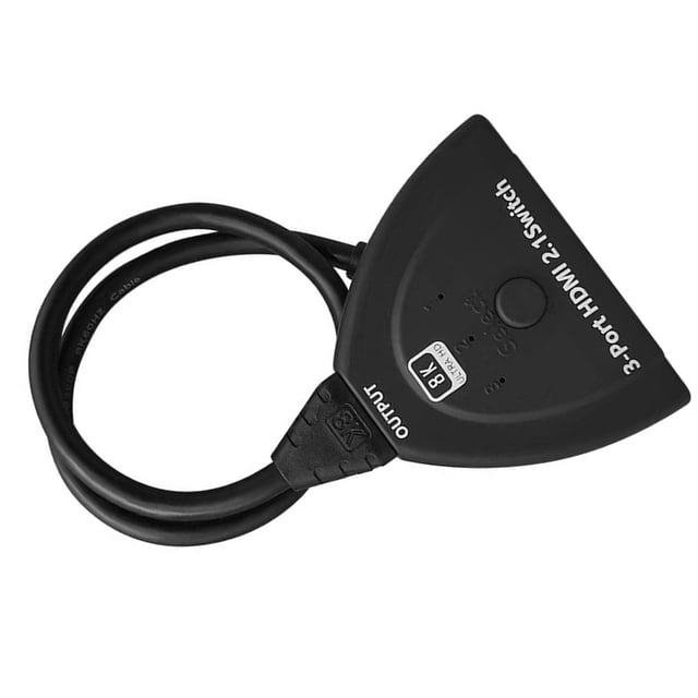 Commutateur HDMI 2.1 3 en 1 Sortie Support Haute Résolution, Pas Besoin d'Alimentation pour Projecteurs et Plusieurs Appareils
