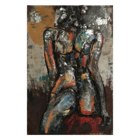 Ncaa Hand Painted Art Glass Empire Art Direct Nude Study 1 Hand Painted 3D Metal Wall Art, 48