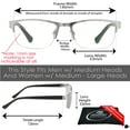 thumbnail image 2 of proSPORT Progressive Multifocal Reading Glasses Rectangular +1.50 Silver Frame, 2 of 5