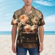 thumbnail image 2 of Balery Vintage Peonies Rustic Charm Camisas hawaianas de manga corta para hombre, camisas playeras de corte holgado, camisas de vacaciones con botones,Small, 2 of 7
