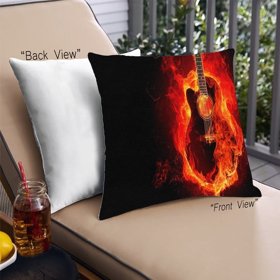 Ahgly Company Earth Fire Outdoor Throw Pillow, 18 inch by 18 inch
