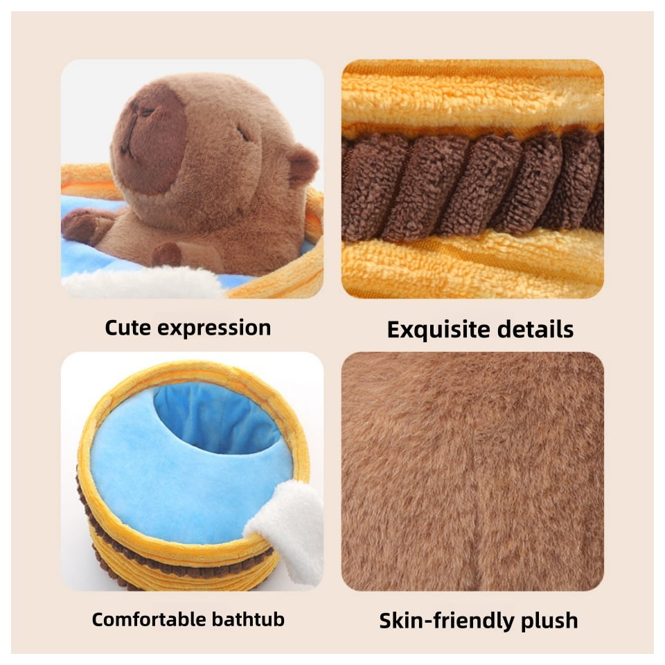 Cute Capybara Plush Toy, Soft Stuffed Animal Doll, Adorable Cuddle Pillow Plushie for Kids & Adults, Cozy Sleep Companion, Perfect Birthday or Holiday Gift for Girlfriend
