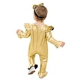 thumbnail image 2 of Hansber Toddler Baby Girls Shiny Coveralls Metallic Bodysuit Long Sleeve Ruffle Jumpsuit with Headband Gold 6-12M, 2 of 7