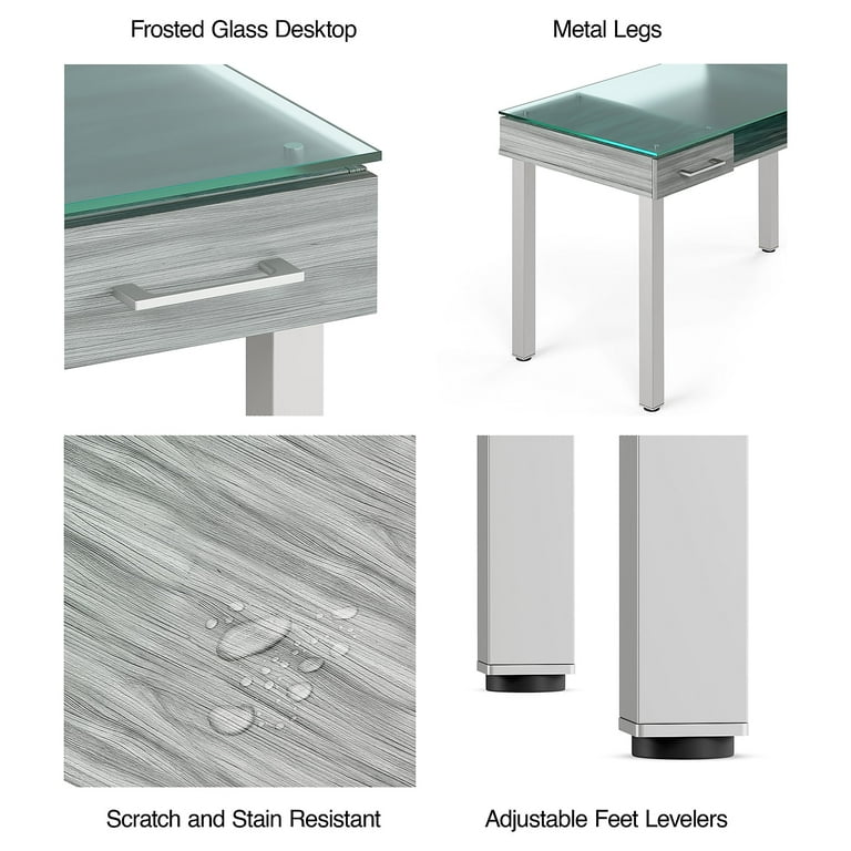 Prestige Glass Writing Desk, 47.1 Prestige Glass Writing Desk, 47.1