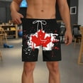thumbnail image 4 of Jjayotai Mens George Shorts, Men's Canadian Maple Leaf Print Shorts, Double Layer Beach Shorts with Compression Liner Pocket Elastic Waist Drawstring, 4 of 5