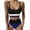 Black, variant on Cheers US Women's High Waisted Bikini Cut Out Sports Crop Top Color Block Swimsuit