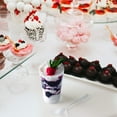 thumbnail image 2 of Round Shot Cups - 3 ounce - 400 Count - Spoons Included - Clear Plastic - Straight Wall Shot Glasses - Mini Cup - Tasting Sample - Party Shooters - Drink Shot Tumblers - Disposable or Reusable, 2 of 6