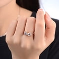 thumbnail image 3 of Mujeres Moda Anillo Abierto Anillos Ajustable Bow Knot Cubic Zirconia Anillos de Promesa para Ella, 3 of 6
