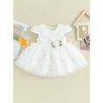 thumbnail image 2 of Infant Girls Summer Short Sleeve Dresses Flowers Mesh Tulle Princess Party Dress, 2 of 8