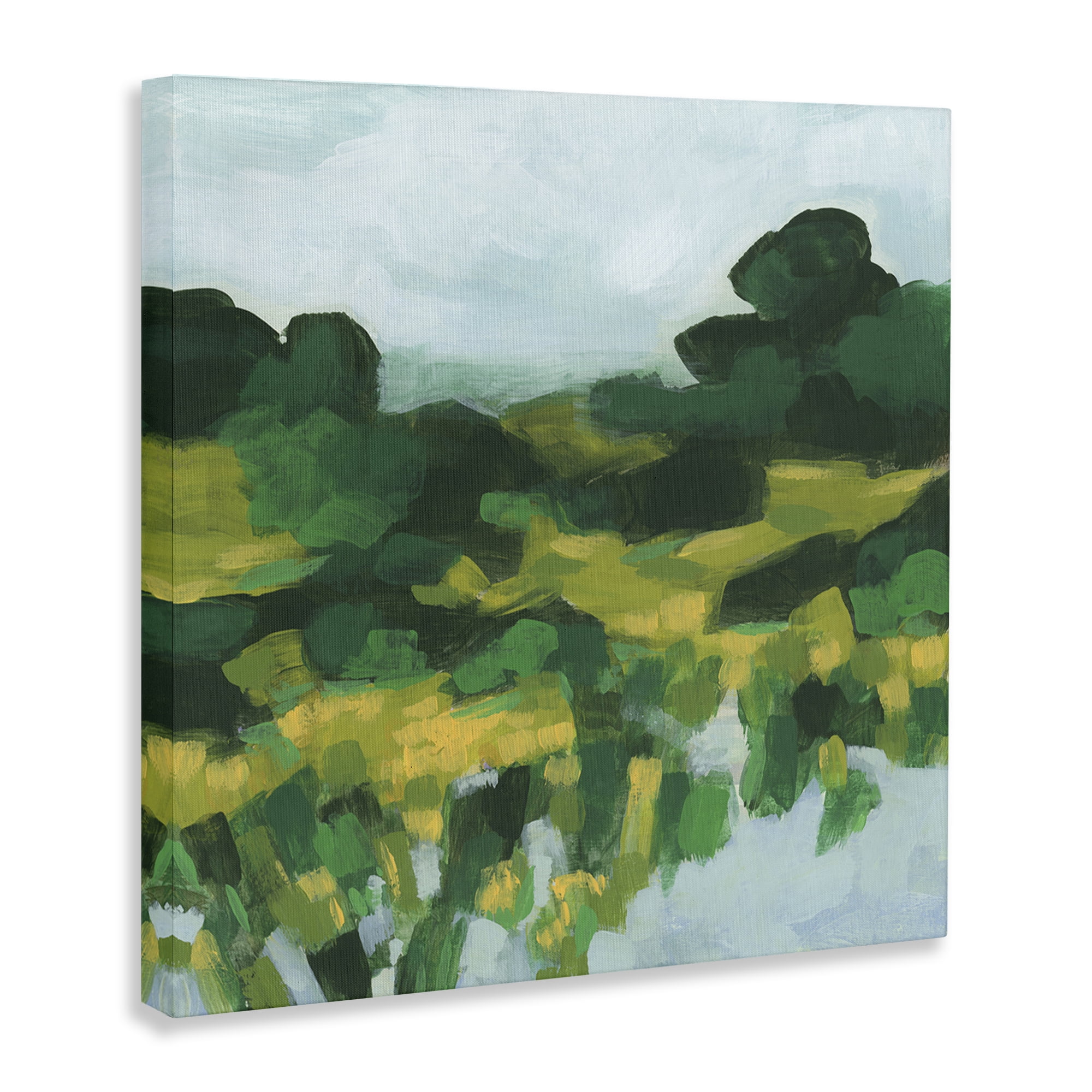 Stupell Industries Abstract Lush Green Landscape Landscape & Nature Painting Wrapped Canvas Art Print Wall Art, 36 x 36