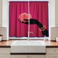 thumbnail image 2 of Ambesonne Lotus Kitchen Curtains, Woman Hand Silhouette, 55"x39", Multicolor, 2 of 3