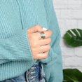 thumbnail image 3 of Geometric Ring With Turquoise Inlay Vintage Two Tone Rotatable Alloy Ring Retro Fashion Jewelry Ideal Gift Any Occasion, 3 of 5