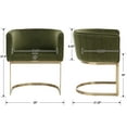thumbnail image 4 of Dayalane Modern Barrel Dining Chairs Set of 2, Velvet Upholstered Kitchen snd Dining Room Side Chairs, Comfy Armchair with Metal Frame for Dining Room Living Room Bedroom Cafe, Green, 4 of 8