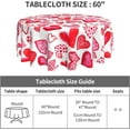 thumbnail image 4 of Valentines Tablecloth Round 60 Inch Pink Red Love Heart Table Cloth,Stain Resistance Polyester Valentine''s Day Table Covers for Kitchen Dining,Small Tablecloth for Party Picnic, 4 of 6