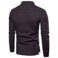 thumbnail image 3 of T-Shirt Slim Fit à Manches Longues pour Homme à la Mode Décontractée en Lin Massif, 3 of 4