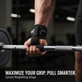 thumbnail image 4 of Weight Lifting Straps with With Cuffed D Ring, Heavy Duty Thyick Comfortable Lifting Straps, Secure Fit, Enhanced Grip, Straps for Weightlifting & Gym Training,Black, 4 of 8