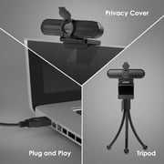 Vizolink 2K/1080p Webcam with 2 Microphones for PC Laptop Conference Streaming Gaming Autofocus USB Web Cam