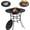 Black, variant on Chenshuoo Outdoor Fire Pit Table with Tile Tabletop, Small Round Steel Fire Bowl with Screen Cover, Fire Poker, Patio Wood Burning Fire Table for Camping, Bonfire & Outdoor Heating