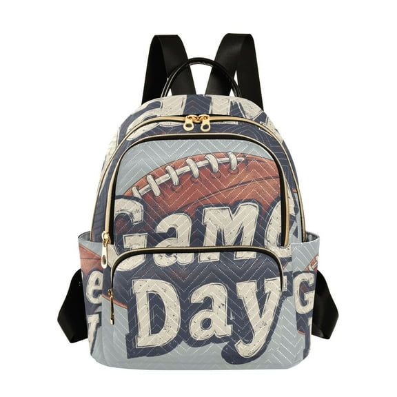 FORMRS Mini Backpack Purse for Women Travel Daypack Casual Shoulder Bag, Gray Game Day