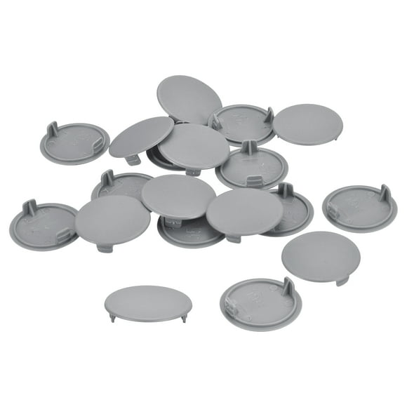 Uxcell 100Pack 35mm(1 3/8") Dia Plastic Concealed Hinge Hole Cover Hole Plugs, Grey