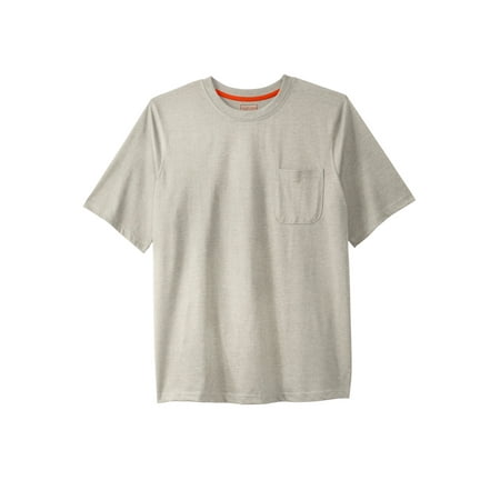 Boulder Creek By Kingsize Men's Big & Tall Heavyweight Crewneck Pocket T-Shirt