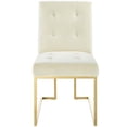thumbnail image 6 of Modway Privy 18.5" Stainless Steel Performance Velvet Dining Chair in Gold/Ivory, 6 of 8