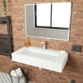 thumbnail image 2 of CastelloUSA Pyramid Solid Surface Wall-Mounted Bathroom Sink White 72", 2 of 5