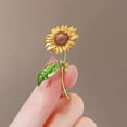thumbnail image 2 of Broche de girasol para mujer, exquisito ramillete para traje, elegante broche para abrigo, accesorios, 2 of 4
