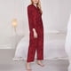 thumbnail image 3 of Balery Christmas Red Snowflakes Conjunto de Pijama con Estampado para Mujer, Conjunto de Dos Piezas con Manga Larga, Ropa de Dormir Suave con Bolsillos, Pijamas Cómodos-Medium, 3 of 7