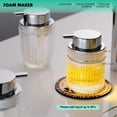 thumbnail image 4 of Sofinny Glass Foaming Hand Soap Dispenser for Kitchen & Bathroom, Refillable Lotion Dispenser with Large Silver Pump(Striped Pattern-Clear), 4 of 7