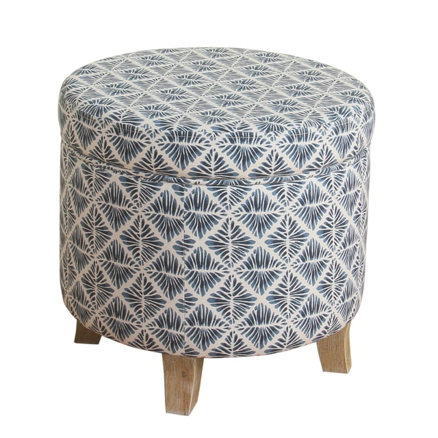 Otomana de almacenamiento Homepop para decoración del hogar, color azul marino, geométrica