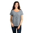 thumbnail image 2 of Thread Tank Hamsa Hand of Protection Women's Relaxed Slouchy Dolman T-Shirt Tee Heather Grey Small, 2 of 4