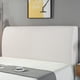 thumbnail image 1 of Cateissary Funda de cabecera de cama extensible Excelente elasticidad Fácil de instalar Fundas de cabecera de cama de fácil cuidado Juegos de cama blanco, 1 of 6