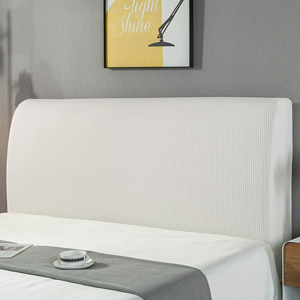 Cateissary Funda de cabecera de cama extensible Excelente elasticidad Fácil de instalar Fundas de cabecera de cama de fácil cuidado Juegos de cama blanco
