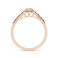 thumbnail image 2 of ANGARA Natural Pear-Shaped Morganite Ring with Coffee Diamond Halo in 14K Rose Gold for Women | Birthday, Anniversary, Jewelry Gift for Women | Natural Morganite Ring, 2 of 8