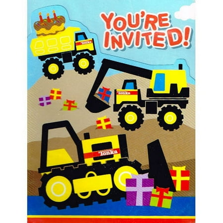 Tonka Construction Invitations w/ Envelopes (8ct)